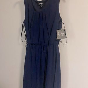 Navy blue dress with belt holes